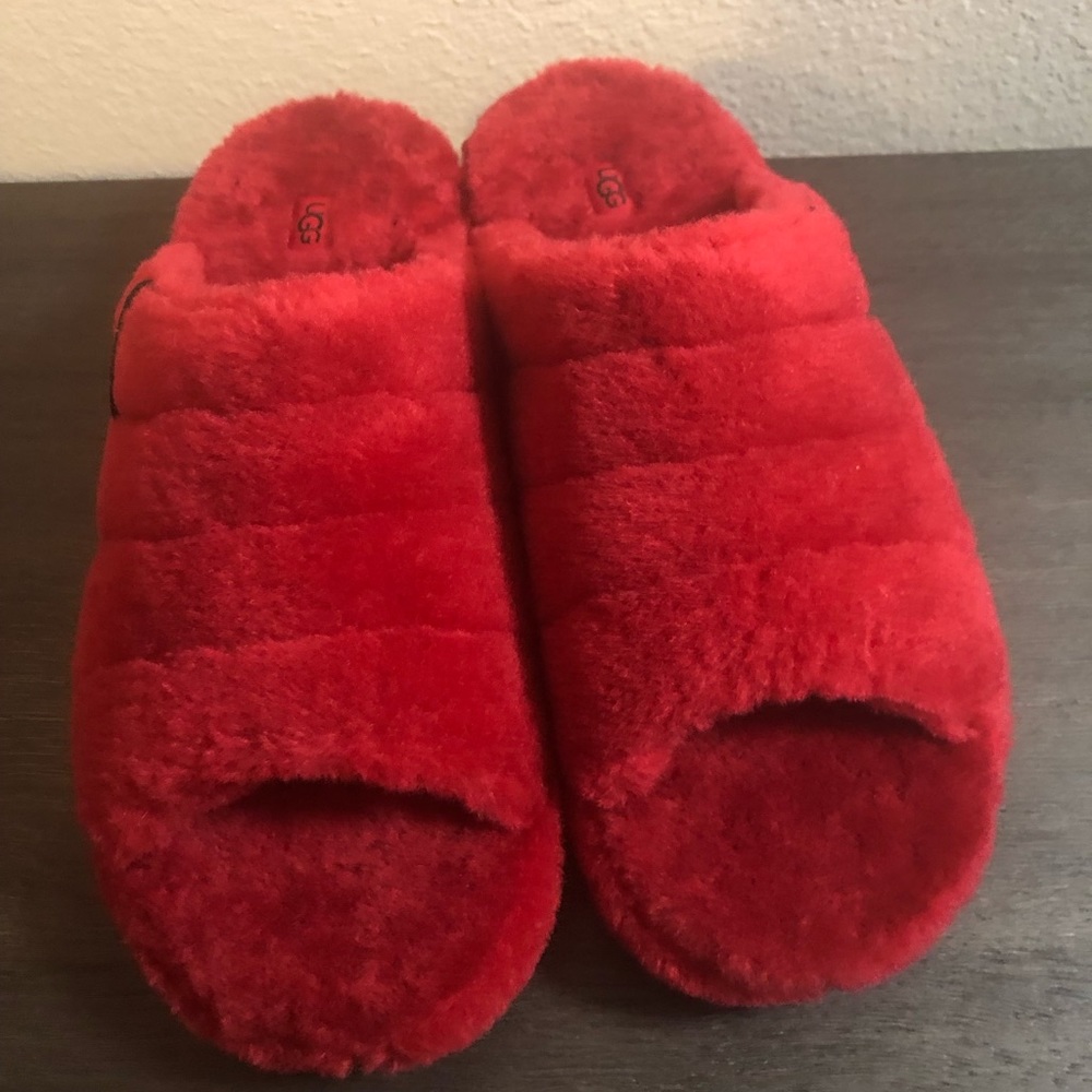 UGG MEN'S FLUFF YOU SLIPPERS RED MENS